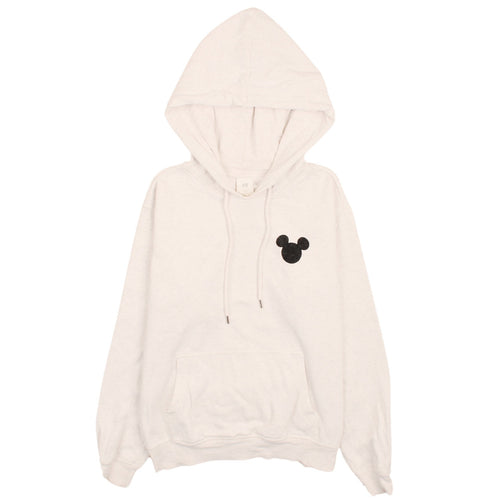 H&M Disney Women Beige Mickey Hoodie XS Pullover Hooded Sweatshirt