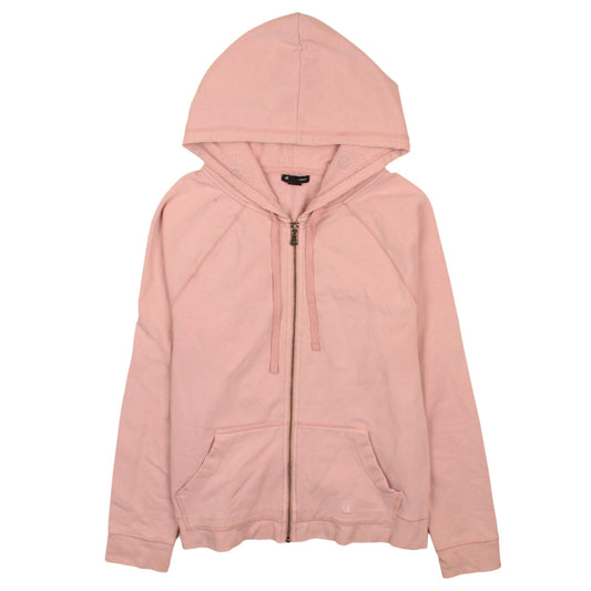 Champion Womens Pink Full Zip Hoodie Medium Cotton Blend