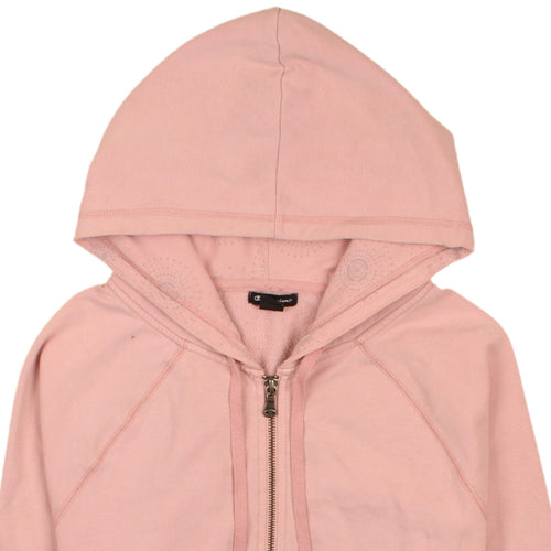 Champion Womens Pink Full Zip Hoodie Medium Cotton Blend