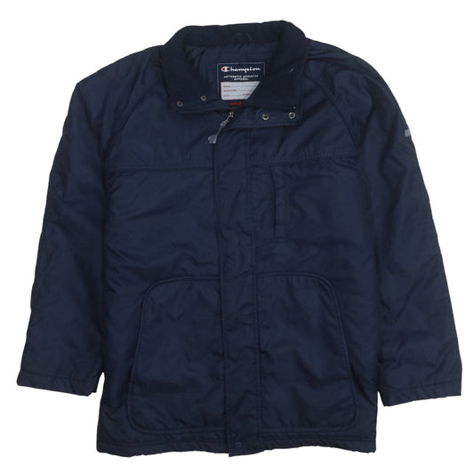 Champion Men's Blue Mid-Length Parka Jacket Size L Water Resistant