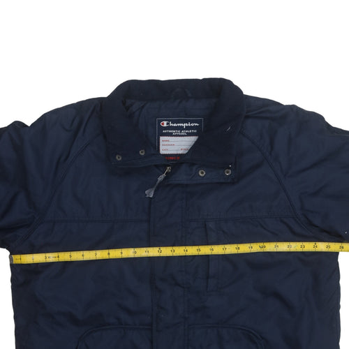 Champion Men's Blue Mid-Length Parka Jacket Size L Water Resistant