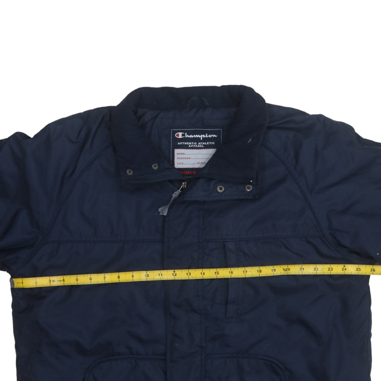 Champion Men's Blue Mid-Length Parka Jacket Size L Water Resistant