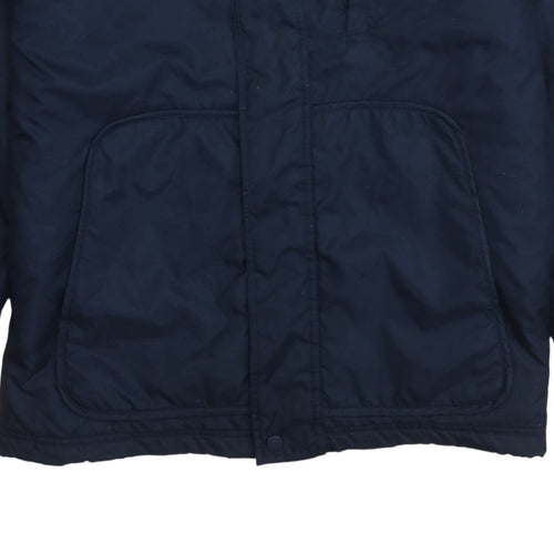 Champion Men's Blue Mid-Length Parka Jacket Size L Water Resistant