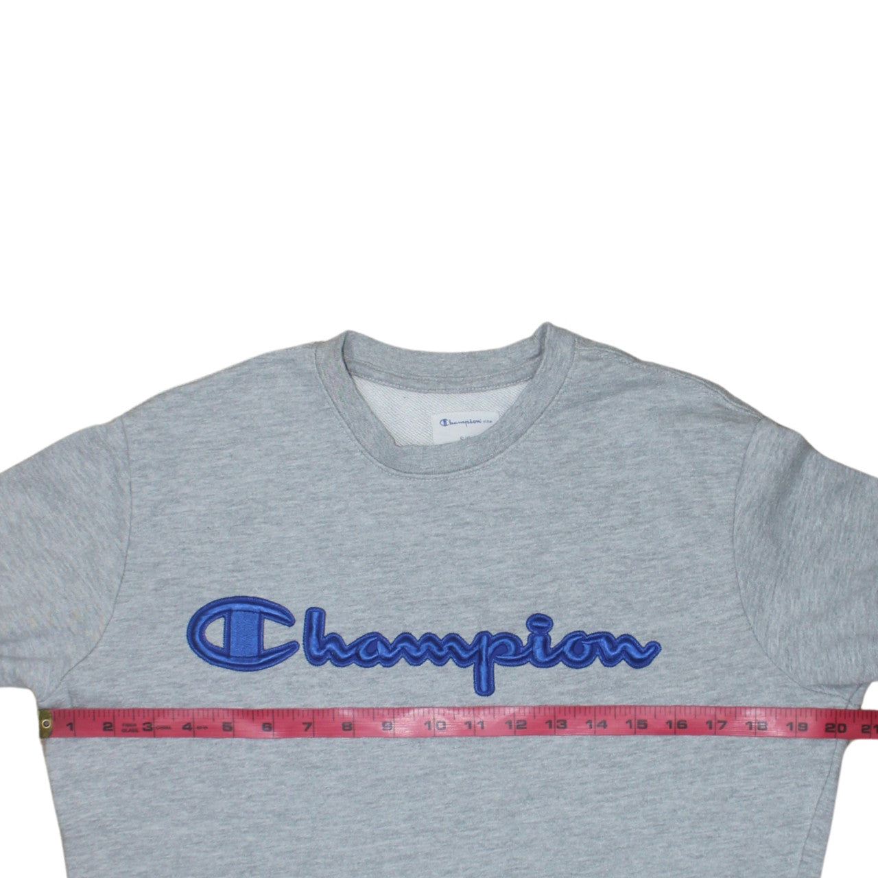 Champion Men's Grey Embroidered Logo Crew Neck Sweatshirt Size S