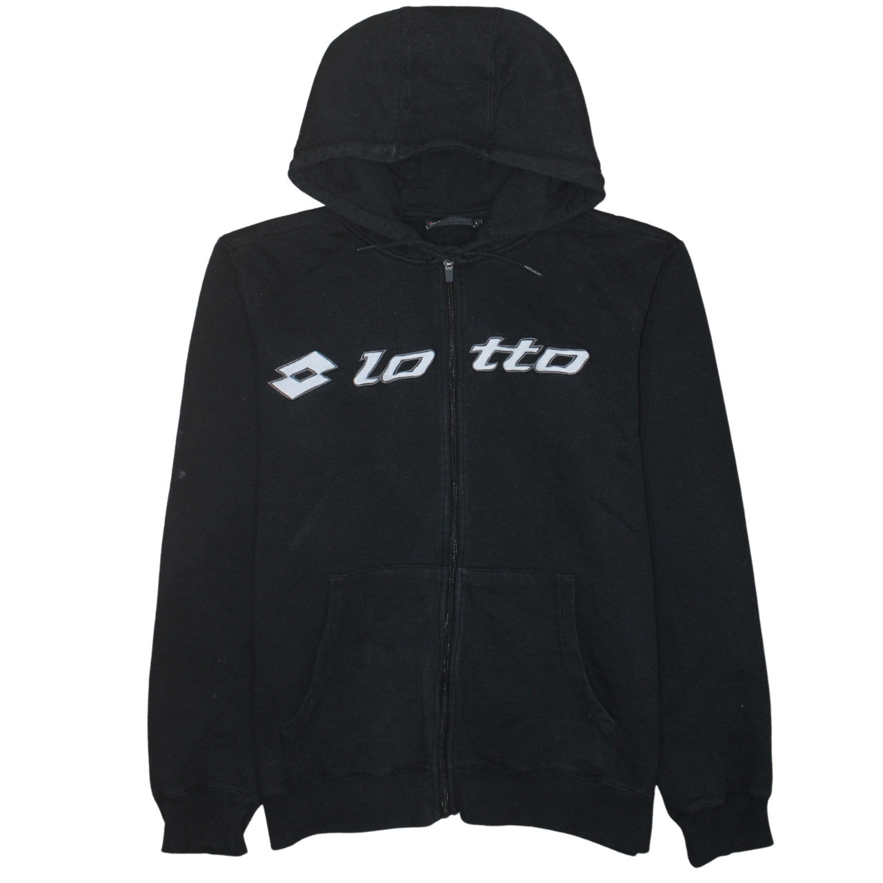 Lotto Men's Black Full Zip Hoodie Size L Sportswear Fleece
