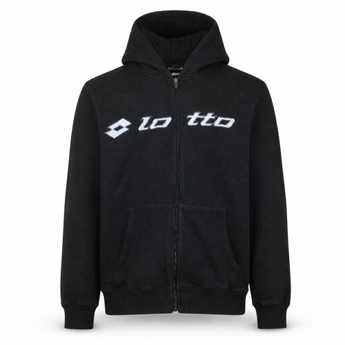 Lotto Men's Black Full Zip Hoodie Size L Sportswear Fleece
