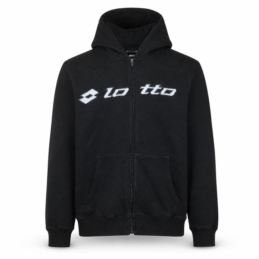 Lotto Men's Black Full Zip Hoodie Size L Sportswear Fleece