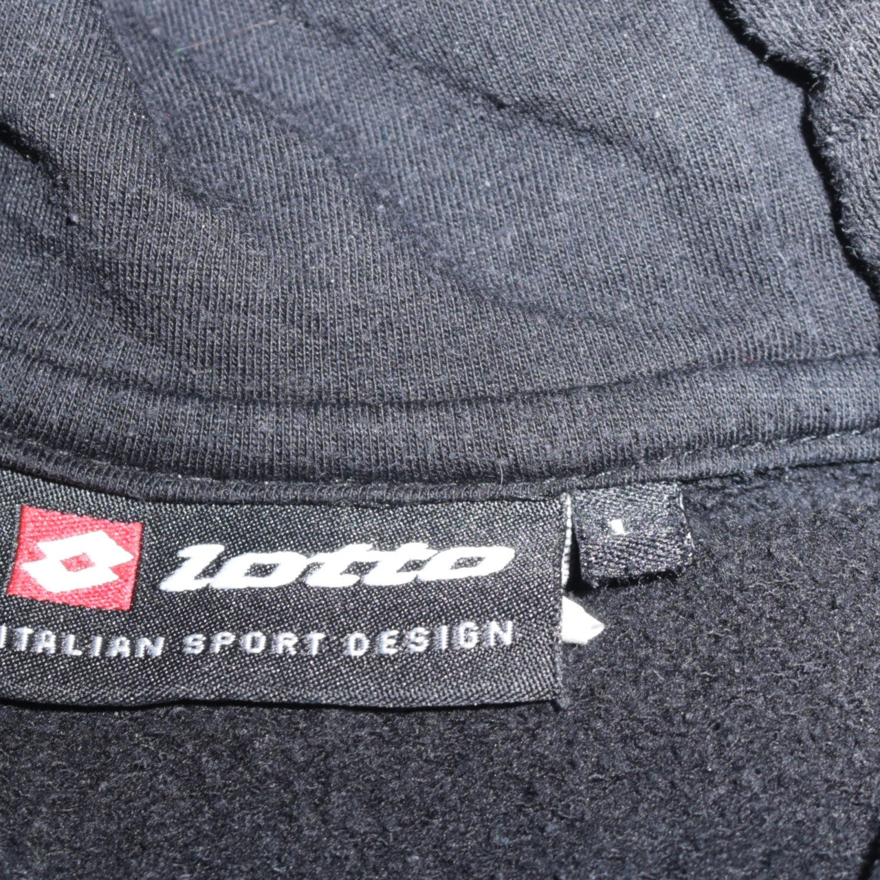 Lotto Men's Black Full Zip Hoodie Size L Sportswear Fleece