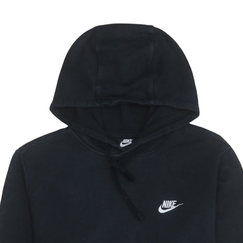 Nike Mens Black Pullover Hoodie M Logo Fleece Sweatshirt