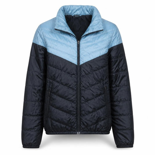 Nike Boys Blue Colourblock Puffer Jacket Size S Full Zip Winter Coat