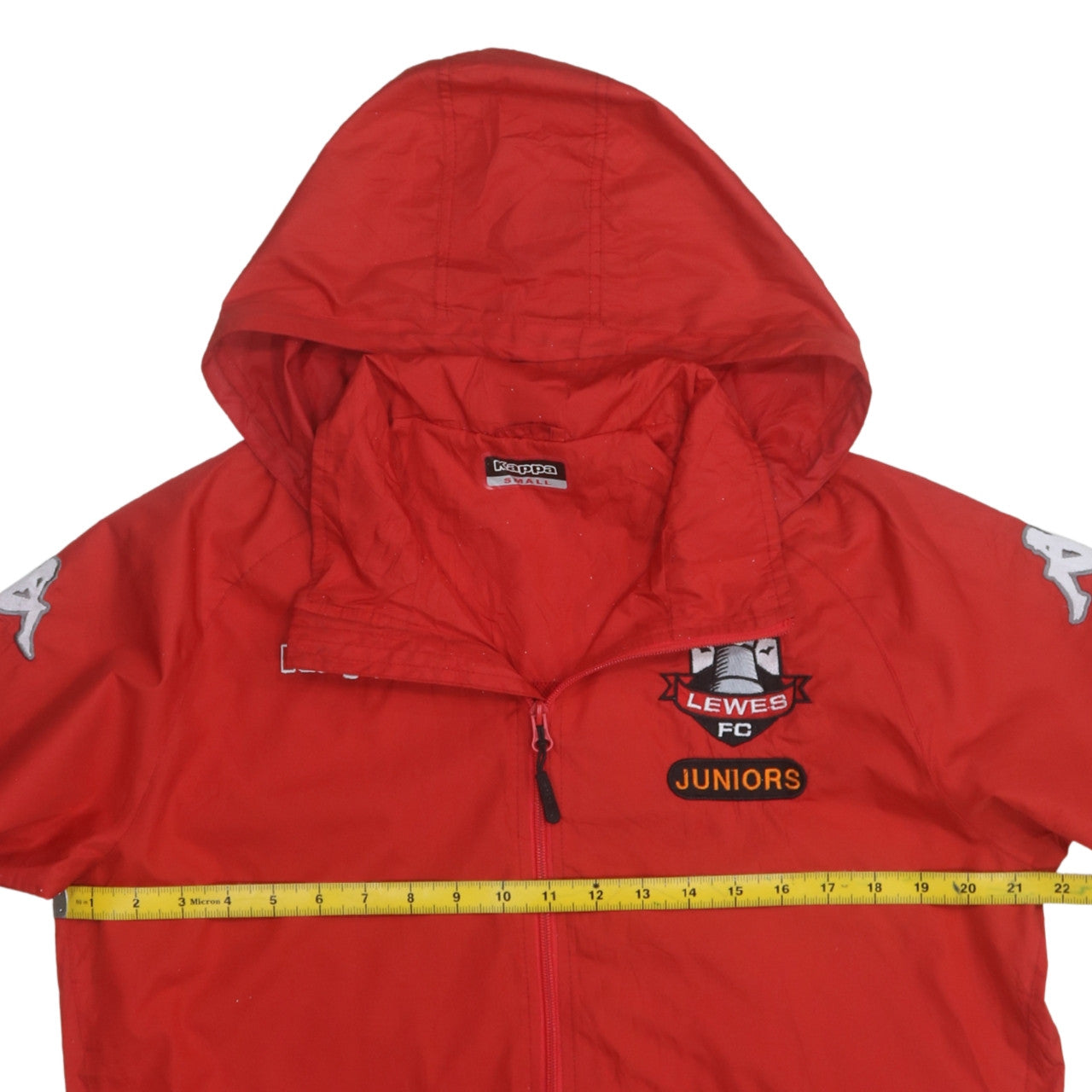 Kappa Boys Red Lewes FC Juniors Hooded Windbreaker Jacket Size S
