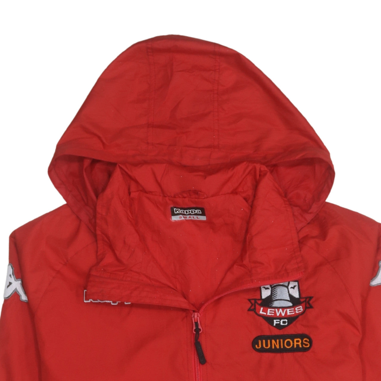 Kappa Boys Red Lewes FC Juniors Hooded Windbreaker Jacket Size S