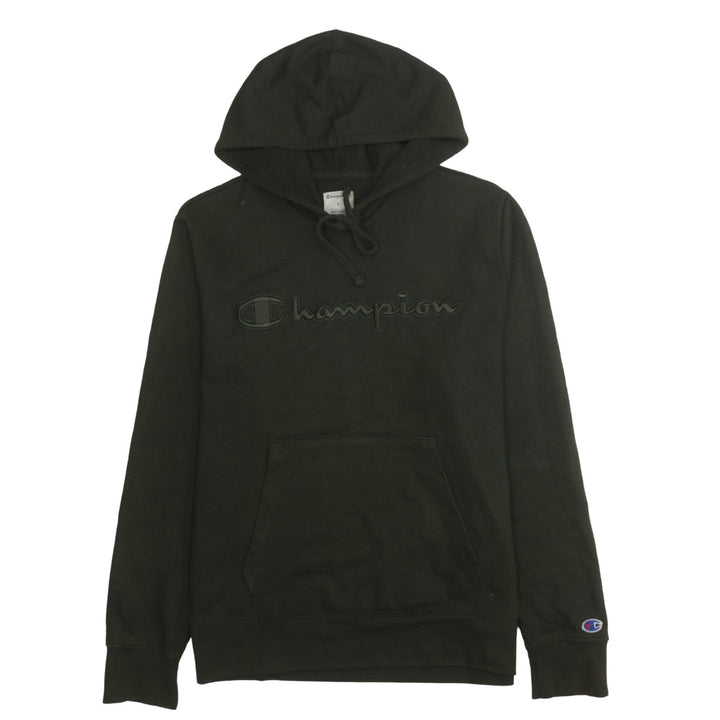 Champion Men's Black Pullover Hoodie M Embroidered Logo Fleece
