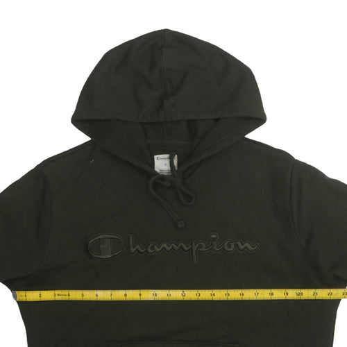 Champion Men's Black Pullover Hoodie M Embroidered Logo Fleece