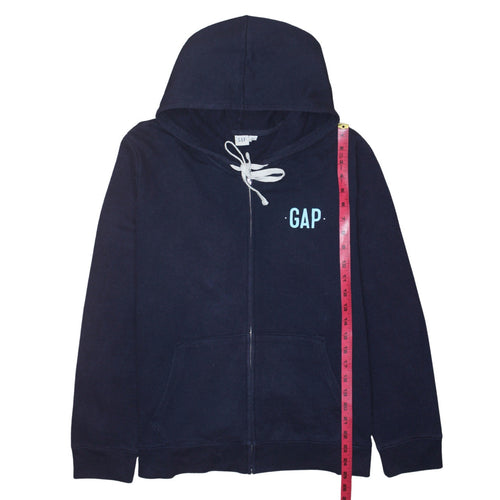 GAP Men's Navy Blue Full Zip Hoodie XL Classic Logo Cotton Blend