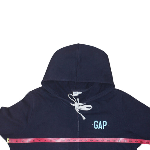 GAP Men's Navy Blue Full Zip Hoodie XL Classic Logo Cotton Blend