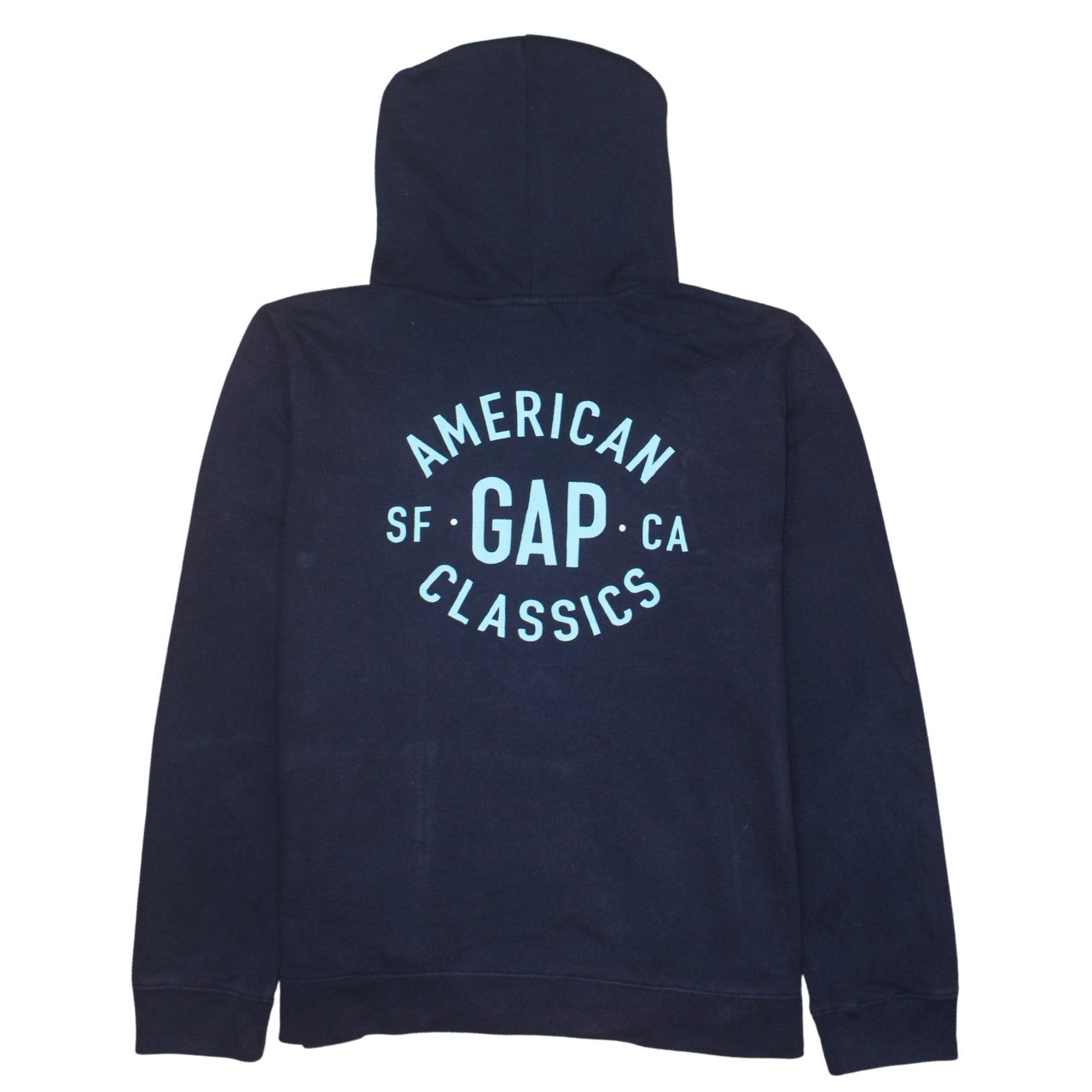 GAP Men's Navy Blue Full Zip Hoodie XL Classic Logo Cotton Blend