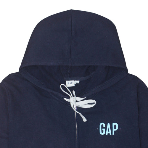 GAP Men's Navy Blue Full Zip Hoodie XL Classic Logo Cotton Blend