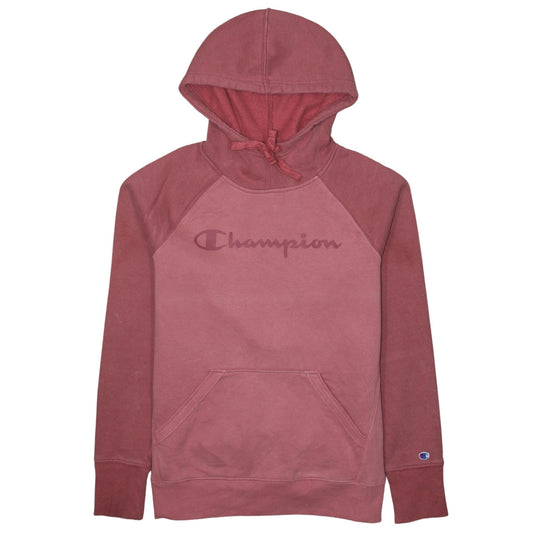 Champion Women's Pink Pullover Hoodie S Cotton Blend Logo Sweatshirt