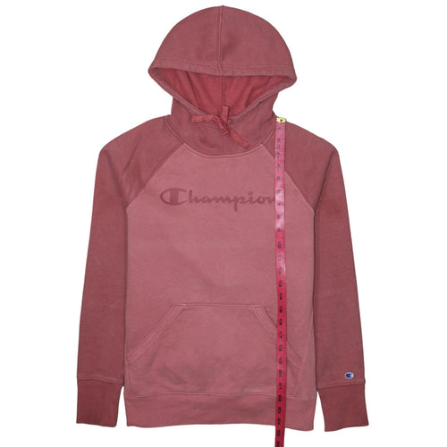 Champion Women's Pink Pullover Hoodie S Cotton Blend Logo Sweatshirt