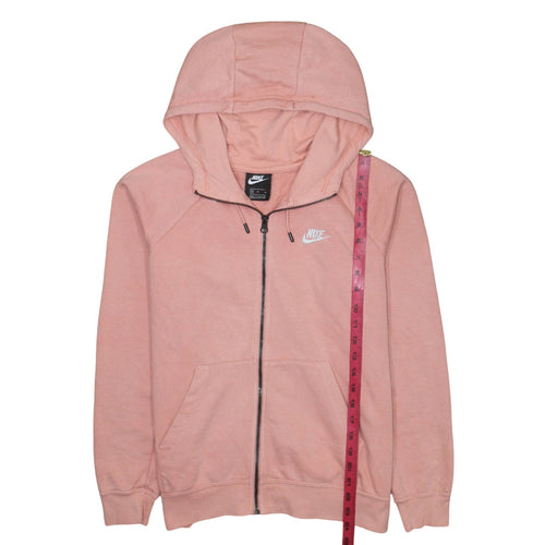 Nike Womens Pink Full Zip Hoodie Size M 80% Cotton Casual Sweatshirt