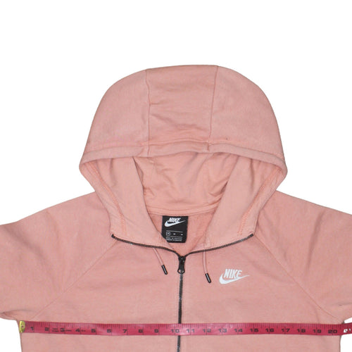 Nike Womens Pink Full Zip Hoodie Size M 80% Cotton Casual Sweatshirt