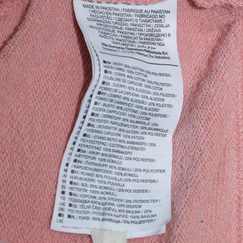 Nike Womens Pink Full Zip Hoodie Size M 80% Cotton Casual Sweatshirt