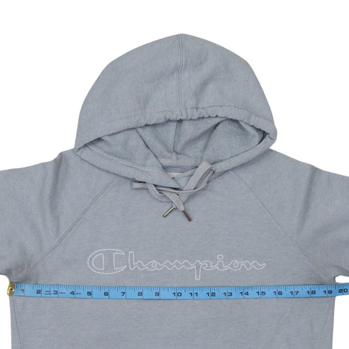 Champion Men's Grey Medium Pullover Hoodie with Embroidered Logo