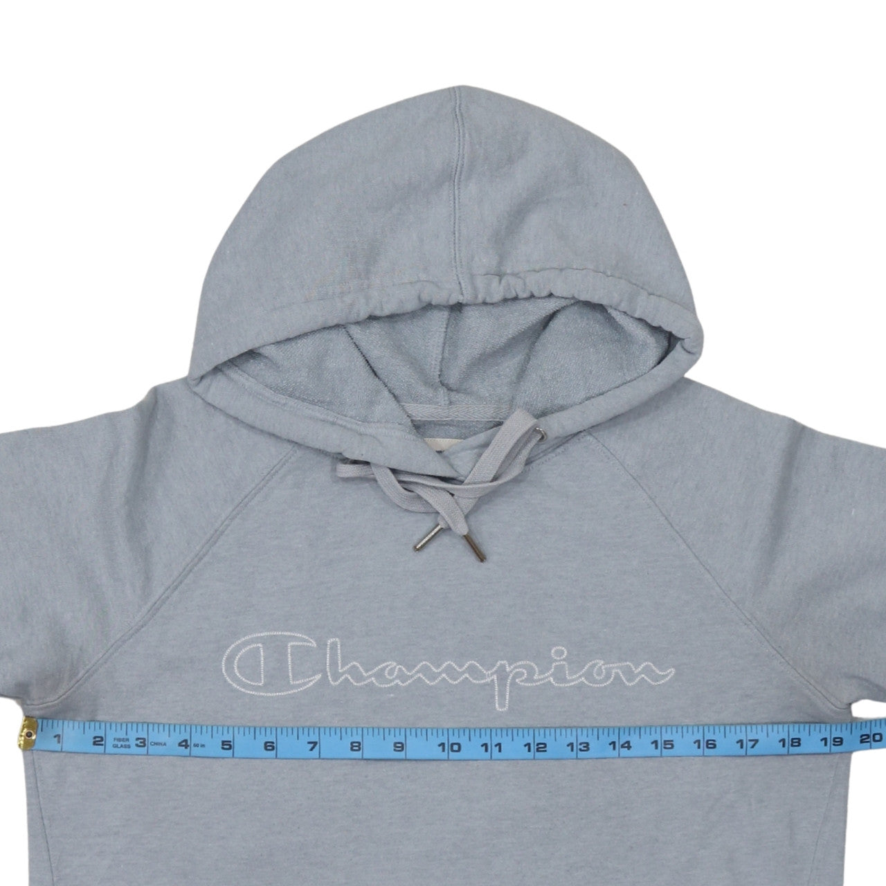 Champion Men's Grey Medium Pullover Hoodie with Embroidered Logo
