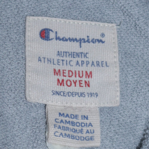 Champion Men's Grey Medium Pullover Hoodie with Embroidered Logo