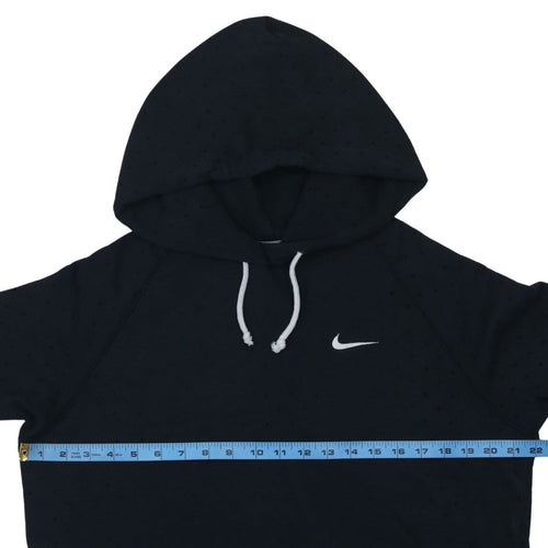 Nike Womens Black Pullover Hoodie Size M Cotton Blend Athletic Fit