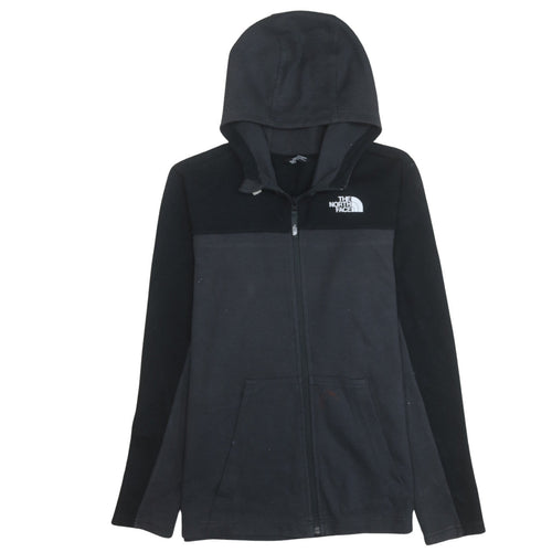 The North Face Boys Black Full Zip Hoodie Size L Cotton Blend Outdoor