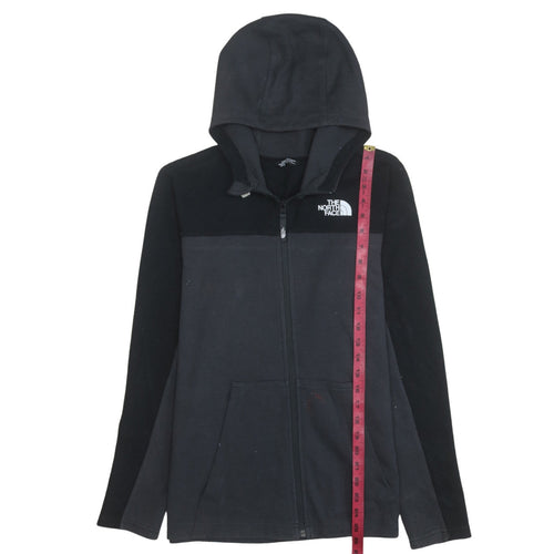 The North Face Boys Black Full Zip Hoodie Size L Cotton Blend Outdoor