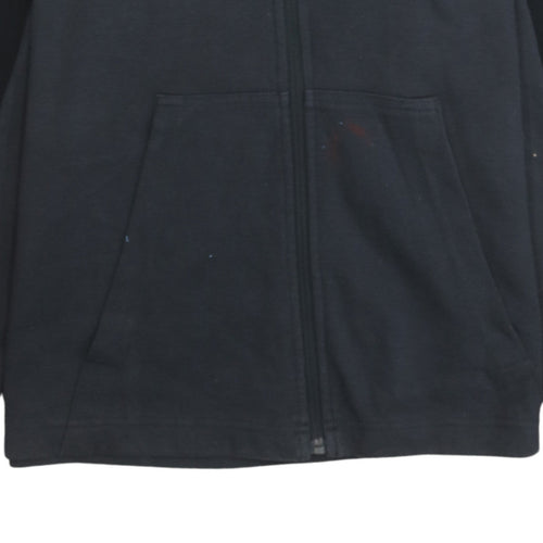 The North Face Boys Black Full Zip Hoodie Size L Cotton Blend Outdoor