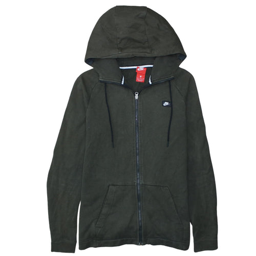 Nike Men's Green Full Zip Hoodie M Logo Sportswear Jacket