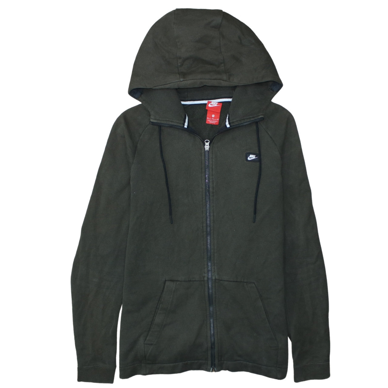 Nike Men's Green Full Zip Hoodie M Logo Sportswear Jacket