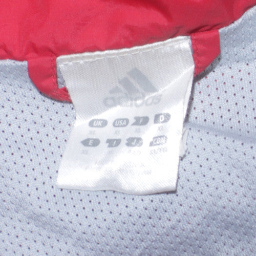 Adidas Men's Red XL Windbreaker Jacket Football Sports Zip Up