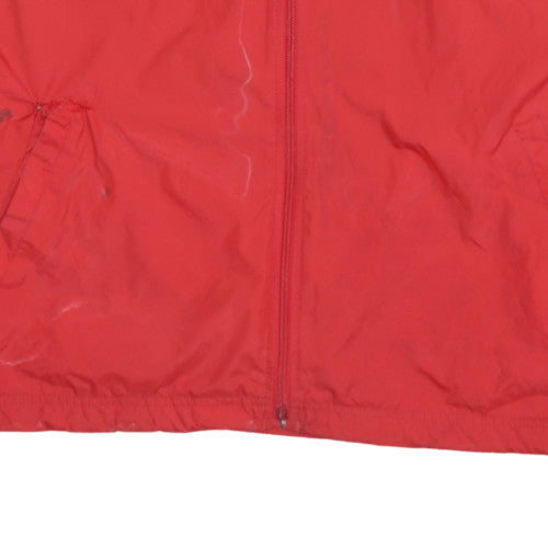 Adidas Men's Red XL Windbreaker Jacket Football Sports Zip Up