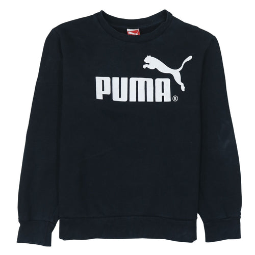 Puma Mens Black L Logo Pullover Sweatshirt