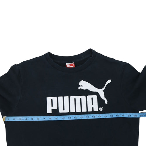 Puma Mens Black L Logo Pullover Sweatshirt