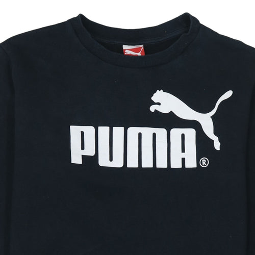 Puma Mens Black L Logo Pullover Sweatshirt