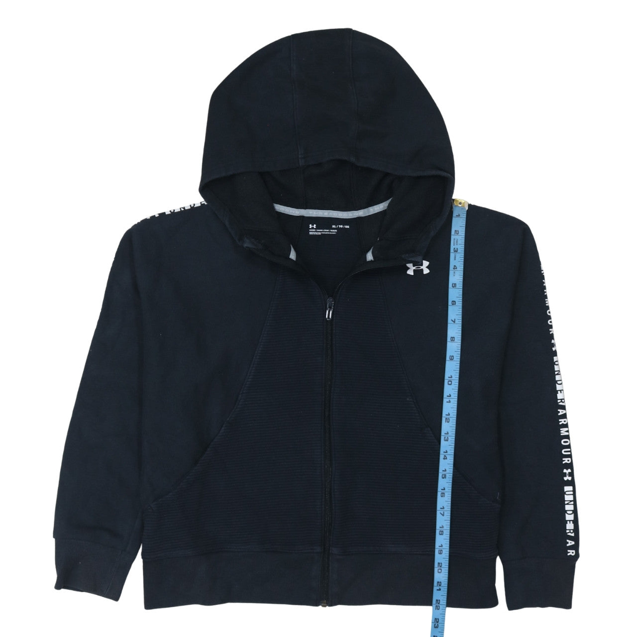 Under Armour Women's Black XL Full Zip Hoodie with Logo Detail