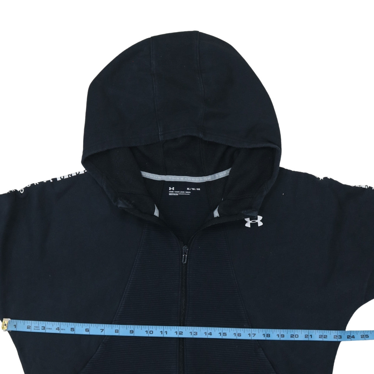 Under Armour Women's Black XL Full Zip Hoodie with Logo Detail