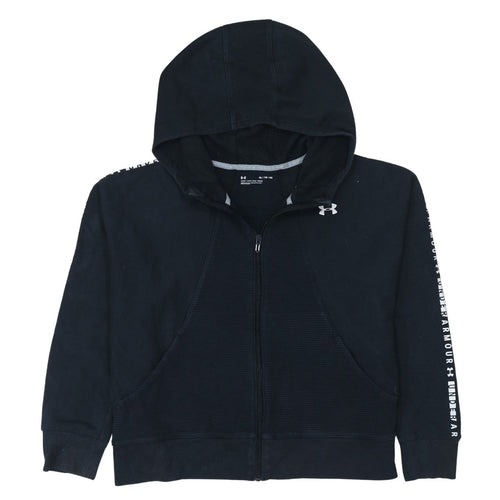 Under Armour Women's Black XL Full Zip Hoodie with Logo Detail