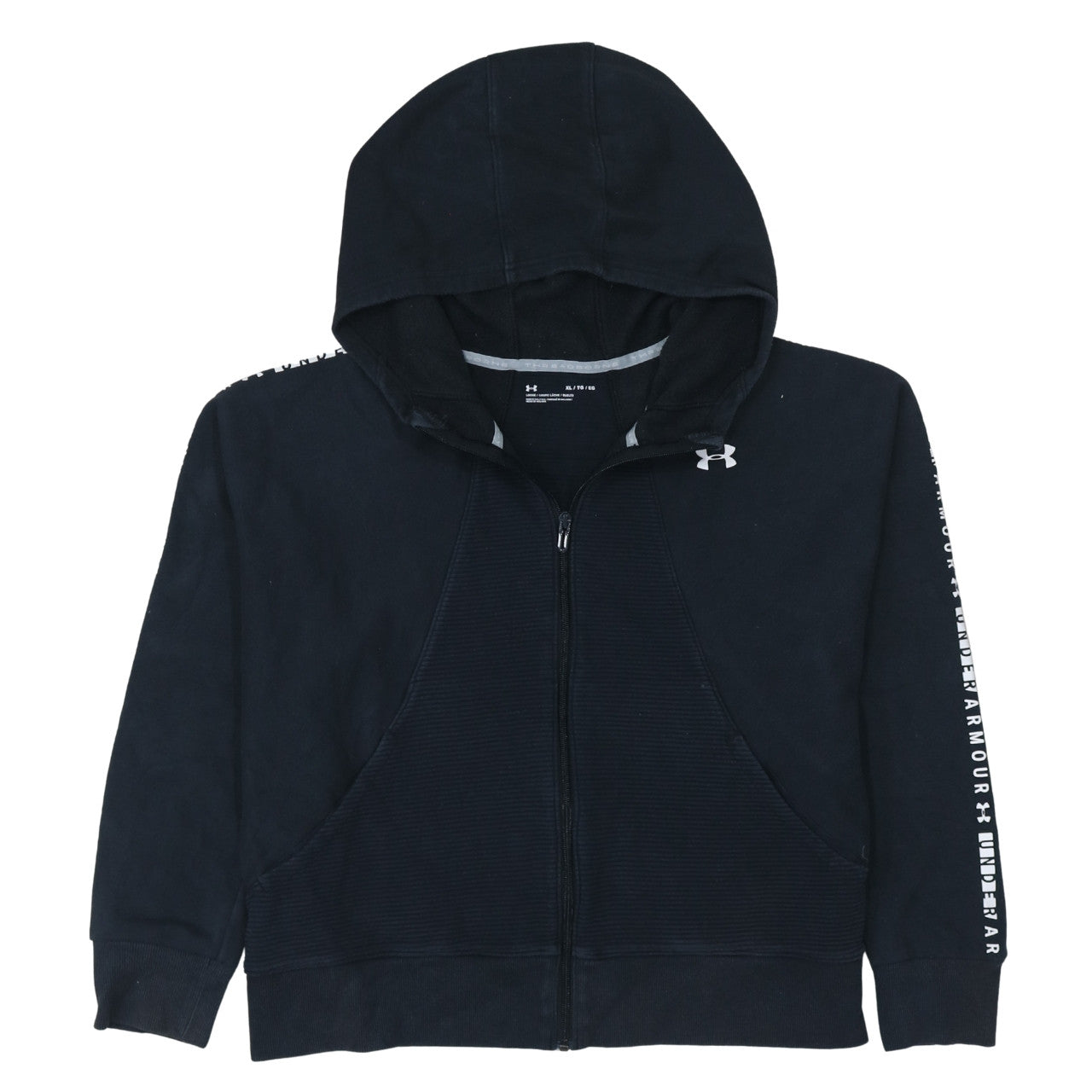 Under Armour Women's Black XL Full Zip Hoodie with Logo Detail