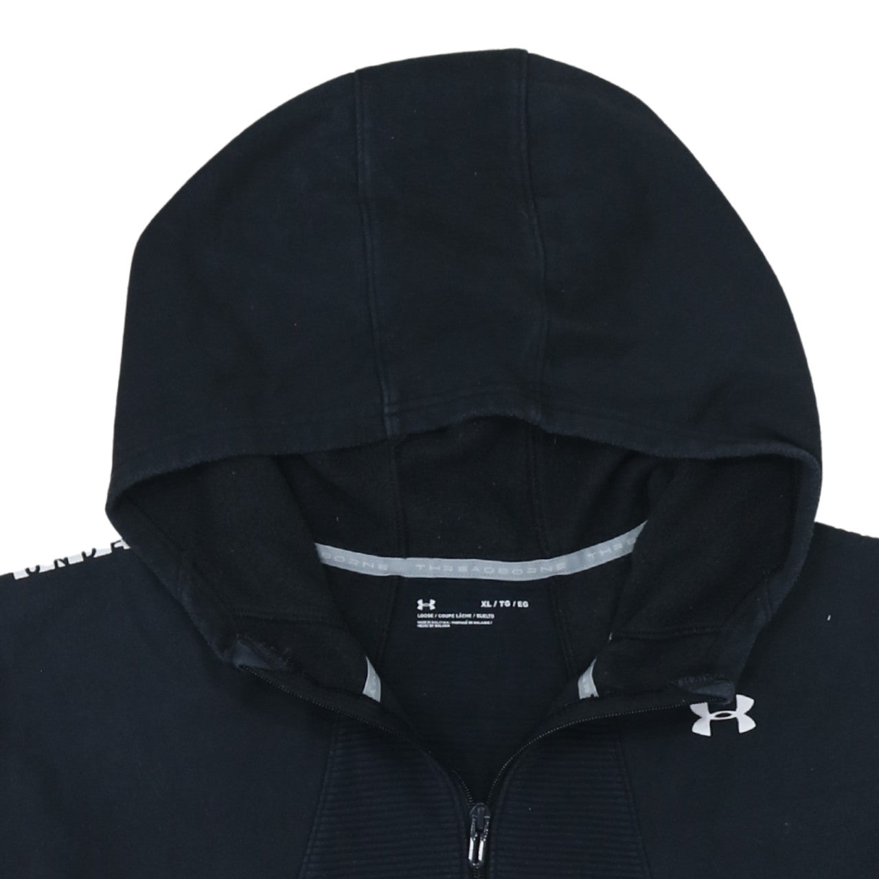 Under Armour Women's Black XL Full Zip Hoodie with Logo Detail