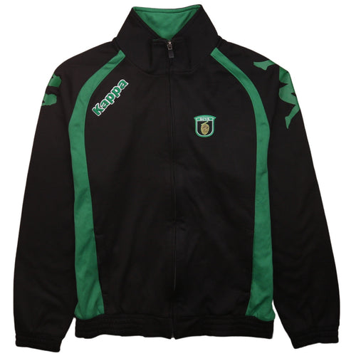 Kappa Boys Black Green Full Zip Hoodie 14 Years 164cm Athletic Style