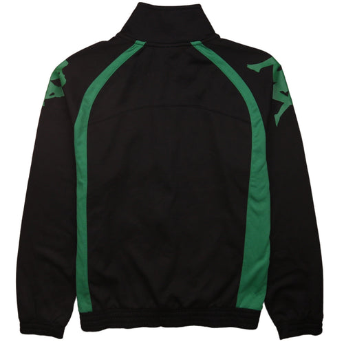 Kappa Boys Black Green Full Zip Hoodie 14 Years 164cm Athletic Style