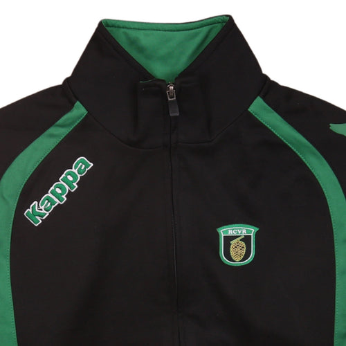 Kappa Boys Black Green Full Zip Hoodie 14 Years 164cm Athletic Style