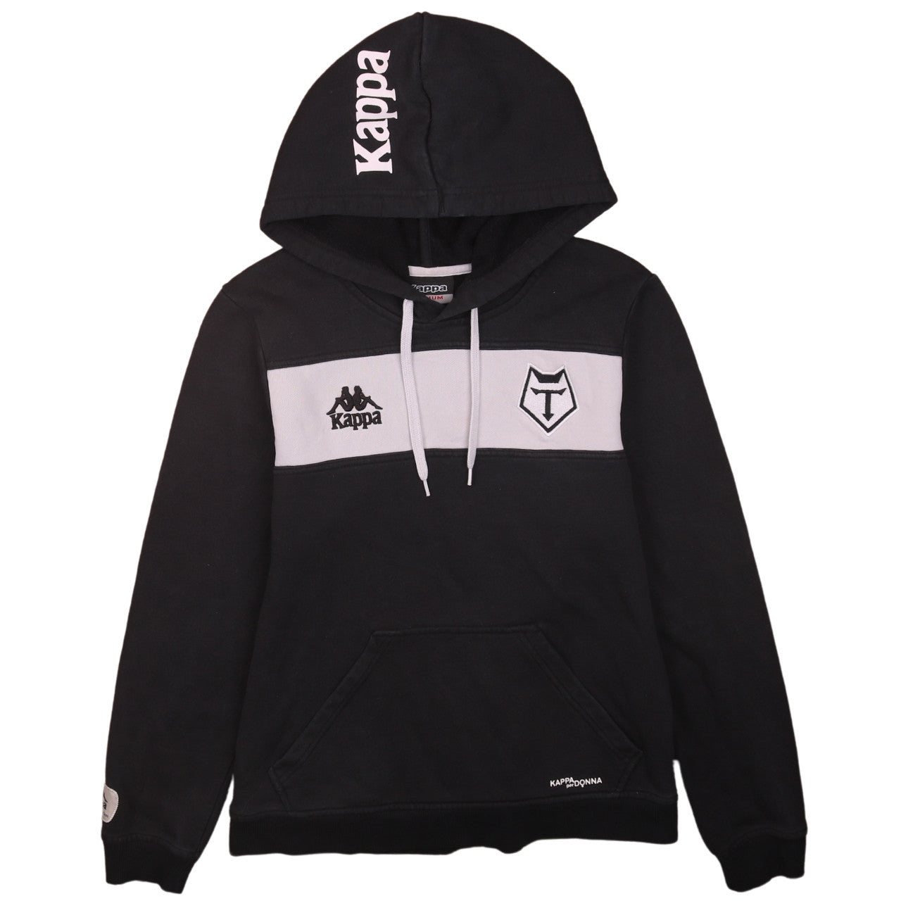 Kappa Men's Black Medium Pullover Hoodie with Logo Detail